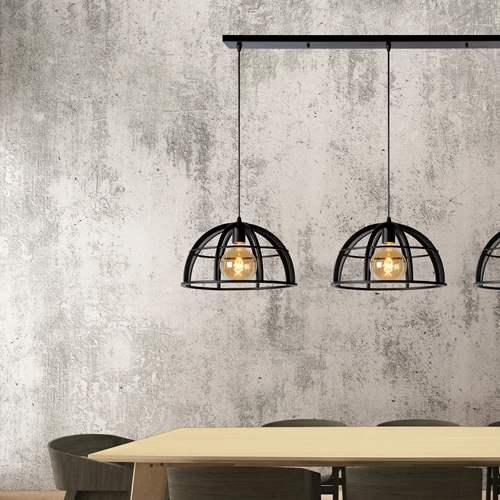 Lucide DIKRA - Pendant light - Ø 40 cm - 3xE27 - Black - atmosphere 1